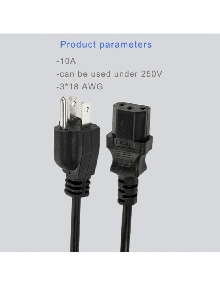 Cisco Switch Power Cord 6ft 18AWG IEC C15 Notched 3 Prong Supply For