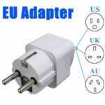 Portable UK/US/AU To EU European 2PIN Power Socket Plug Adapter Travel Converter