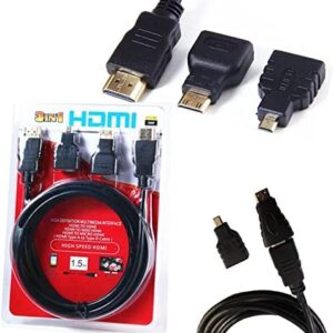 كابل صوت HDMI ذكر HDMI إلى HDMI ذكر + موصل HDMI صغير/صغير HDMI 3 في 1