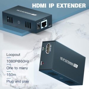 HDMI Extender 150m Cat5e/6 Transmission Ethernet Switch, Full HD