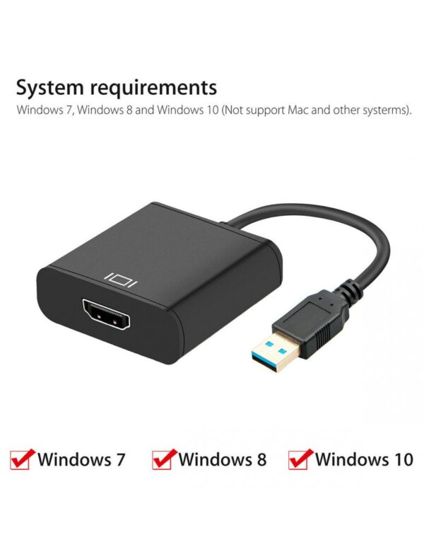 USB 3.0 To HDMI Converter Cable Display Graphic Adapter For Laptop PC HD 1080P