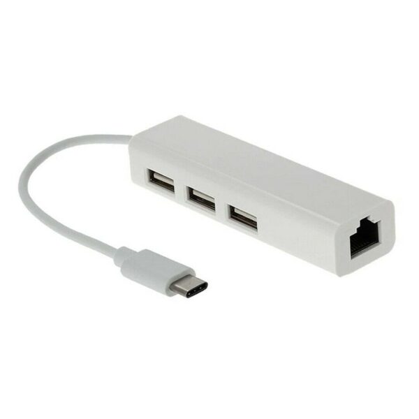 USB-C to Ethernet USB Type C 3 Port Hub RJ45 Ethernet Network LAN Adapter Cable