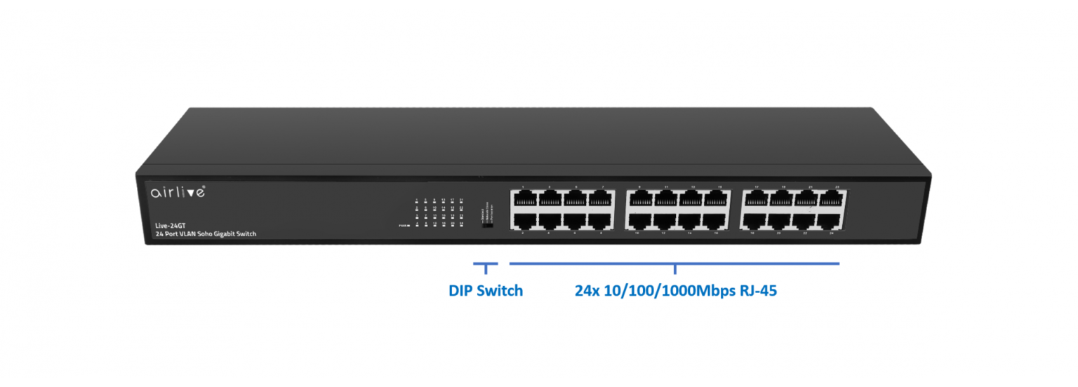 24-port SOHO Gigabit switch, VLAN, Plug and Play air live Live-24GT ...