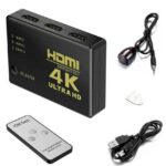3 Port HDMI Switch UHD 3D 4K 1080p  IR Remote HDTV