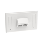 NetKey® Faceplate 2-Port Horizontal, Sloped, Arctic White, Labels NK2HSFAWY