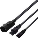 Power Y Type Splitter Adapter Cable, IEC 320 C14 Male to C5 for laptop And C7 for cassette Figure 8 Female Short Cord for Computer host display ( usd )