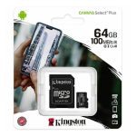 Kingston® 64GB CANVAS Select™ Plus Micro SDXC UHS-I Class 10 A1 100MB/S SD Card