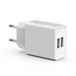 Dual-USB socket charger, 2x USB-A, 12 W, white