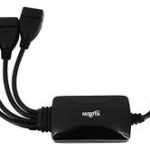 USB 2.0 hub with 4 ports, Speed ​​480 mb/s Black