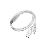 Dual USB 2.0 A Male to Mini USB B 5 Pin Male Data Cable