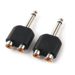 Audio Connector 6.35mm Male To 2 RCA Female