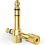 Generic Gold 1/8 3.5mm Female to 6.5mm 1/4 Male Headphone Stereo Audio Jack Adapter Plug