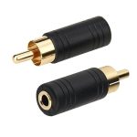RCA Male to 3.5mm Female Adapter, 2 Pack RCA Plug to 1/8" Female Mono Jack Audio Connector Converter, Gold Plated UIInosoo for Receiver, Subwoofer, Speaker, Audio Equipment