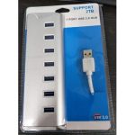 Support 2TB Metal Electric switch HUB With 7 Ports USB 3.0 For MultiFunction - Silver White