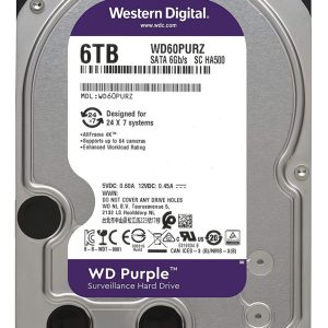 Western Digital 6TB WD Purple Surveillance Internal Hard Drive - 5400 RPM Class, SATA 6 Gb/S, , 64 MB Cache, 3.5"