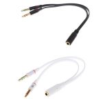 2x 3.5mm Audio Mic Splitter Y-Cable Headphone Adapter 1 Female Jack To 2 Male