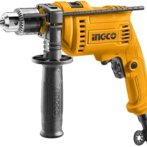 Ingco Id6808 Percussion Drill 680 watts Professional Screwdriver Chuck Reversible Variable Speed, 2.03 Kilograms, Yellow, Grey