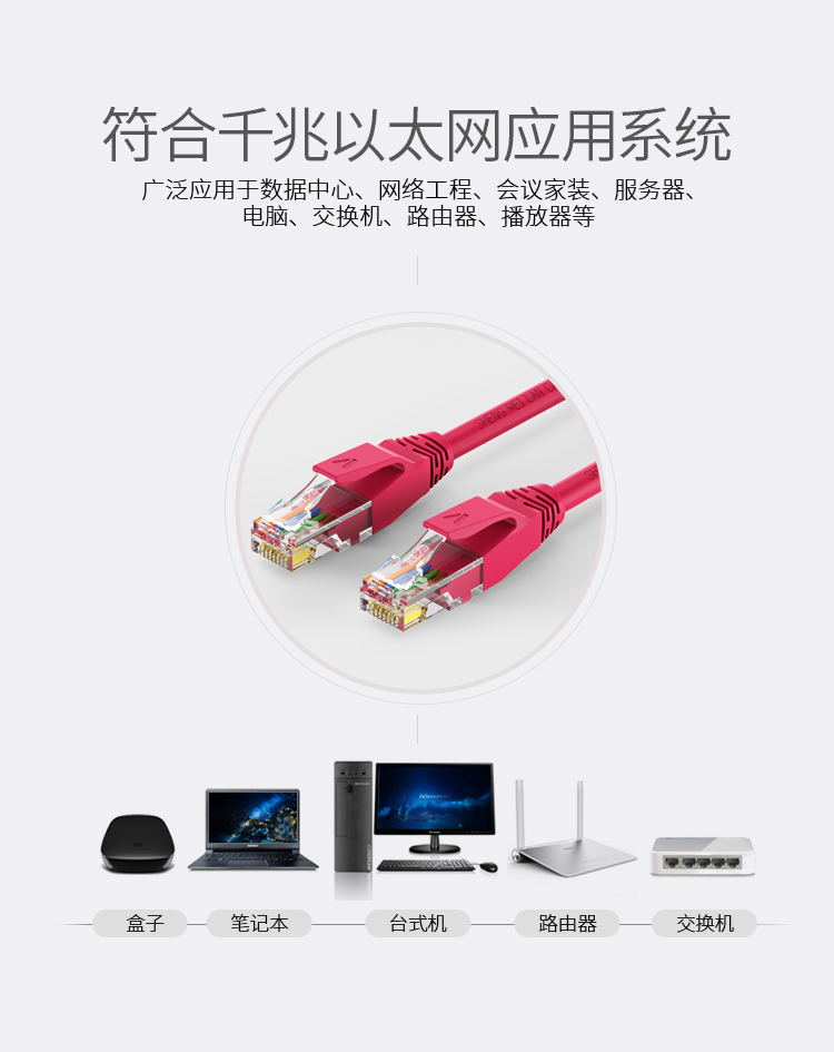 Patch Cord 1meters Cat 5e Series Network Cable Pure Copper Network Cable, shengwei - Image 2