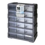 Organizer Drawers Clear Plastic Box 18 Drawers 48.5 x 38.5 x 16 cm