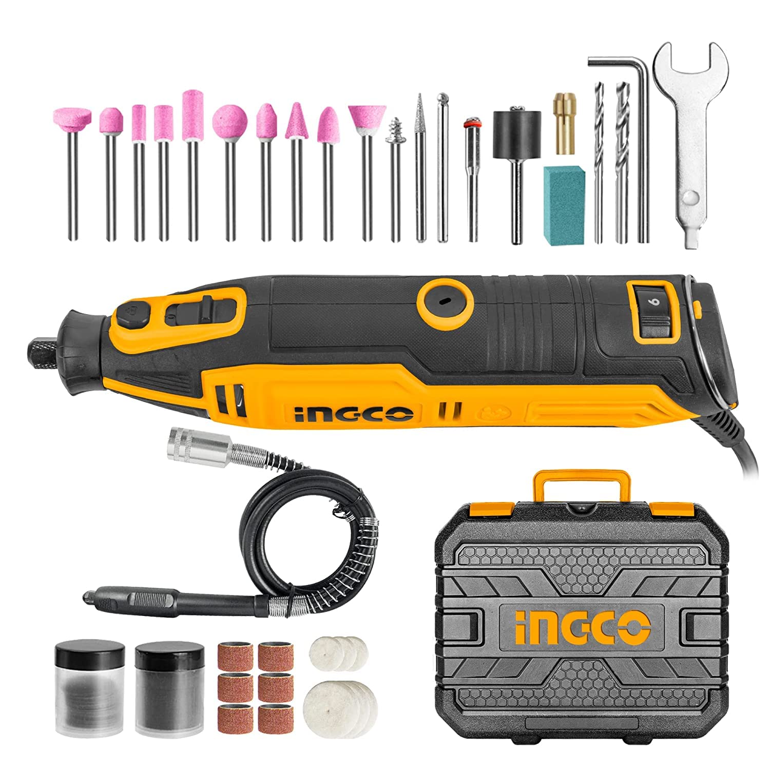 Ingco MG 13328 Mini Grinder Rotary 130W Tool Kit with 110 pcs accessories