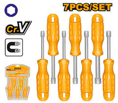 INGCO 7 Pcs Nut Screwdriver Set, Professional & High Quality, Nut Screwdriver Set for Home Repair, Improvement, HKNSD0701