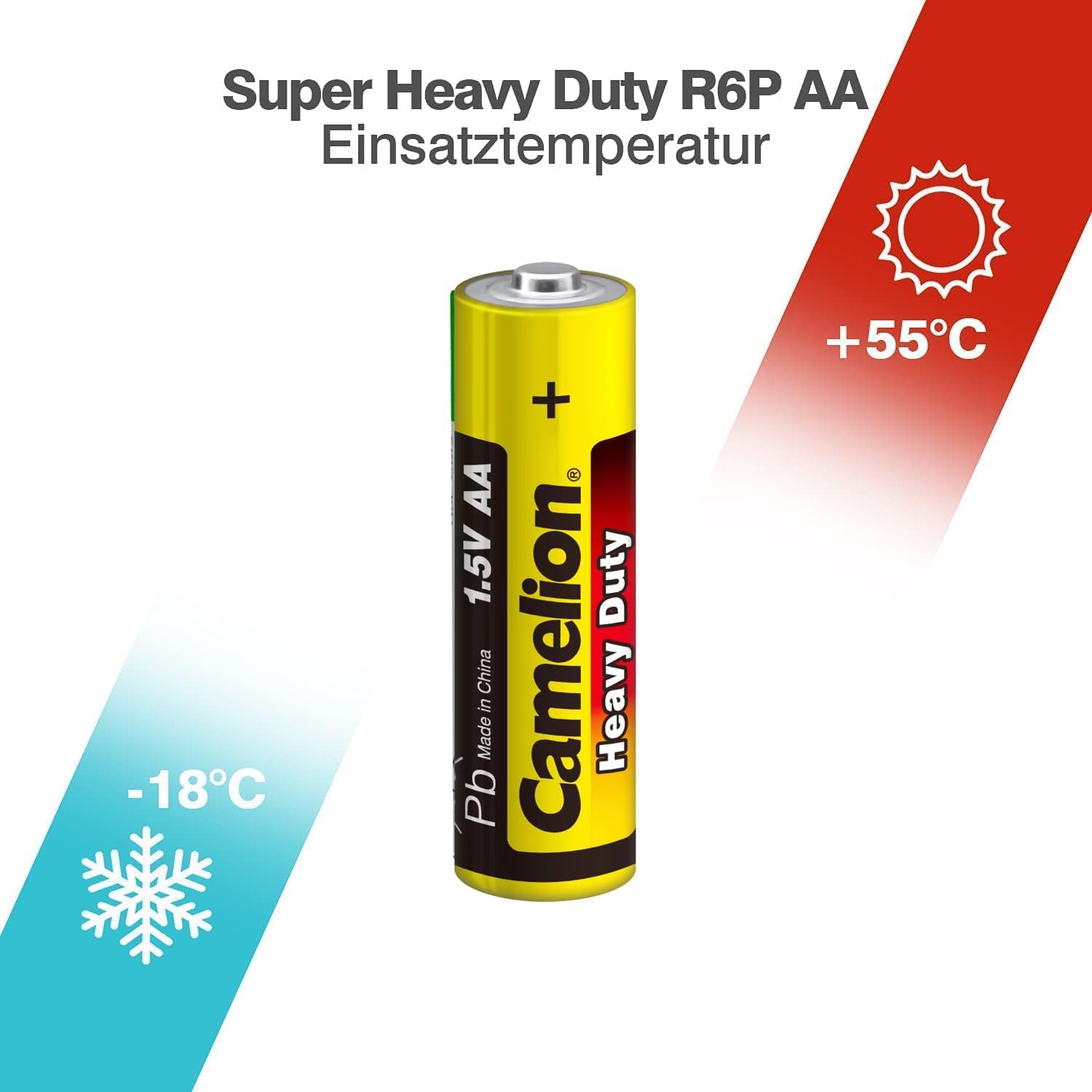 Camelion AA R6 1.5V Zinc-Carbon Batteries, 2-Pack - Image 4