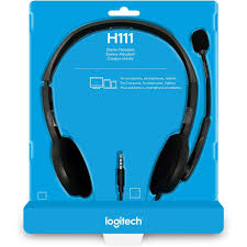 Logitech H111 Over-the-Head, Stereo Headset, Black/Gray, Wired